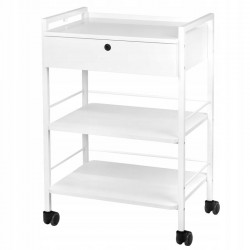 Rolling cart white, 1 drawer + 2 shelves Rolling cart white, 1 drawer + 2 shelves