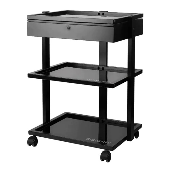 Elegant & Duurzaam Salon Trolley 2 planken & 1 lade BLACK