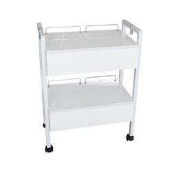 Rolling Table with 2 drawers WHITE  Rolling Table with 2 drawers WHITE