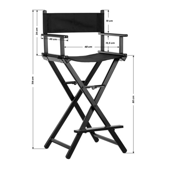 Make Up Chair Aluminium BLACK