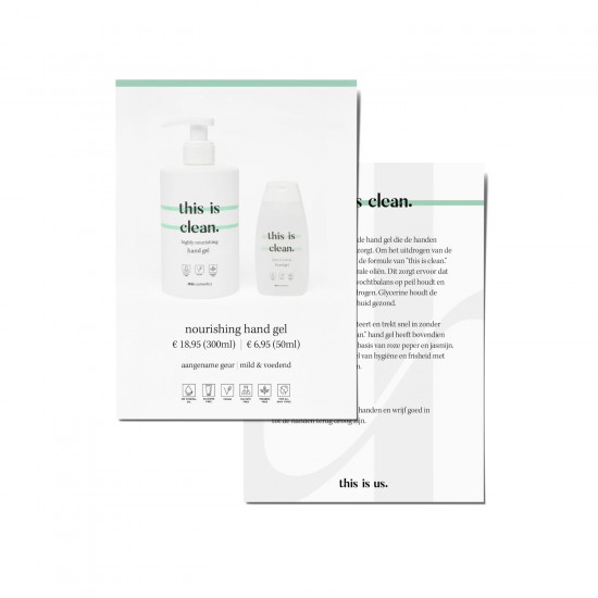 Promokaartjes Hand Gel - this is clean. (10st.)